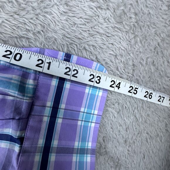 Peter Millar Mens Shirt Purple Blue Plaid Seaside Finish Size S Classic Style‎ - Picture 6 of 9